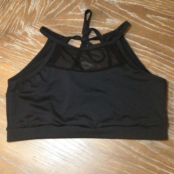 ISP Dancewear Savannah Black Mesh Cropped Halter Dance Top Size AS - Picture 3 of 6